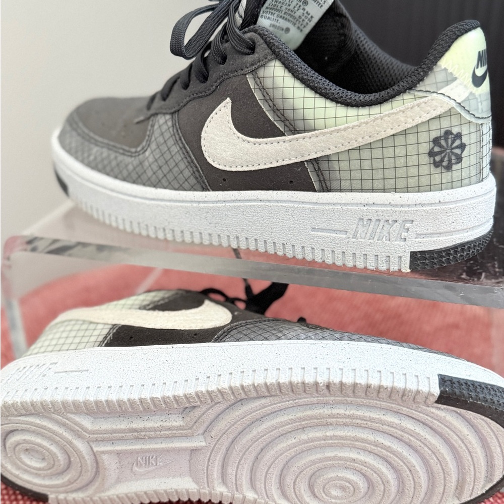 Kids Nike Air Force 1 Crater (TD) Black Volt